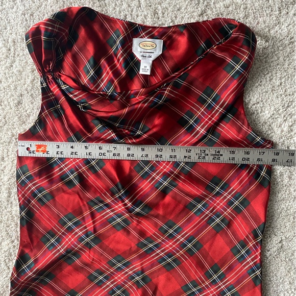 NWT Talbots Plaid Pure Silk Size 10 Tank Top - Picture 7 of 7